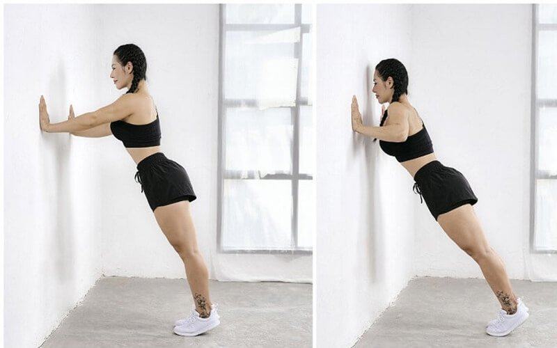 Bài tập chống đẩy với tường giúp tăng size vòng 1
